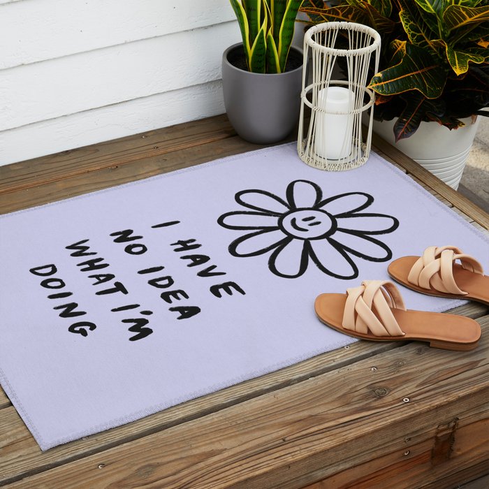 No Idea Daisy in Lilac Outdoor Rug Gallery Image 2