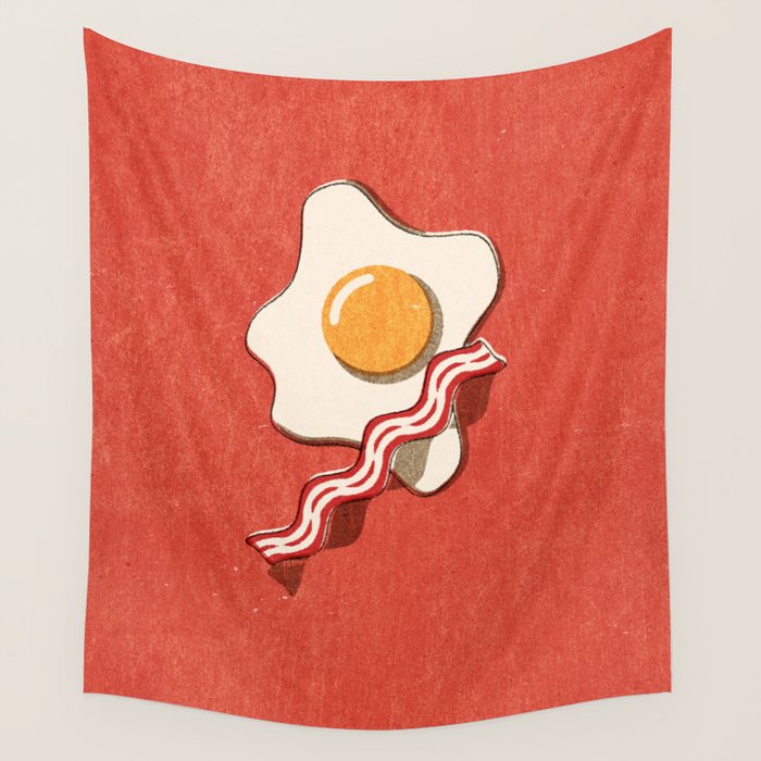 FAST FOOD / Egg and Bacon Wall Tapestry Gallery Image 1