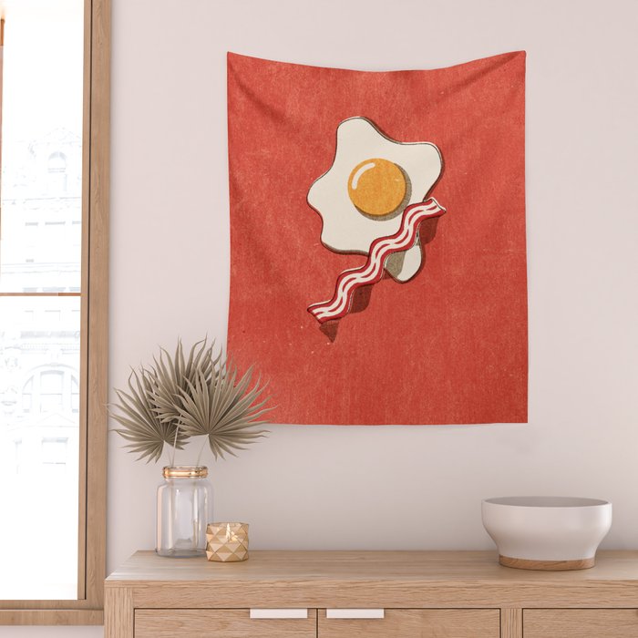FAST FOOD / Egg and Bacon Wall Tapestry Gallery Image 2