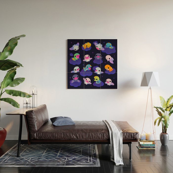 Anurognathus in the night sky Wood Wall Art Gallery Image 2
