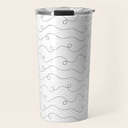 Fun black and white line doodle art pattern Travel Mug Gallery Image 1