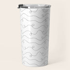 Fun black and white line doodle art pattern Travel Mug Gallery Image 3