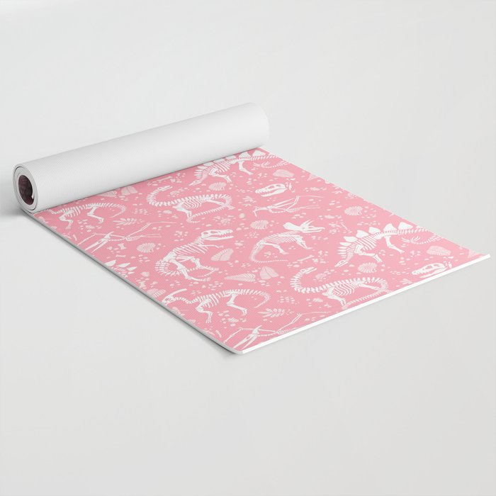 Excavated Dinosaur Fossils in Candy Pink Yoga Mat Gallery Image 2