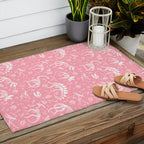Excavated Dinosaur Fossils in Candy Pink Outdoor Rug Gallery Image 2