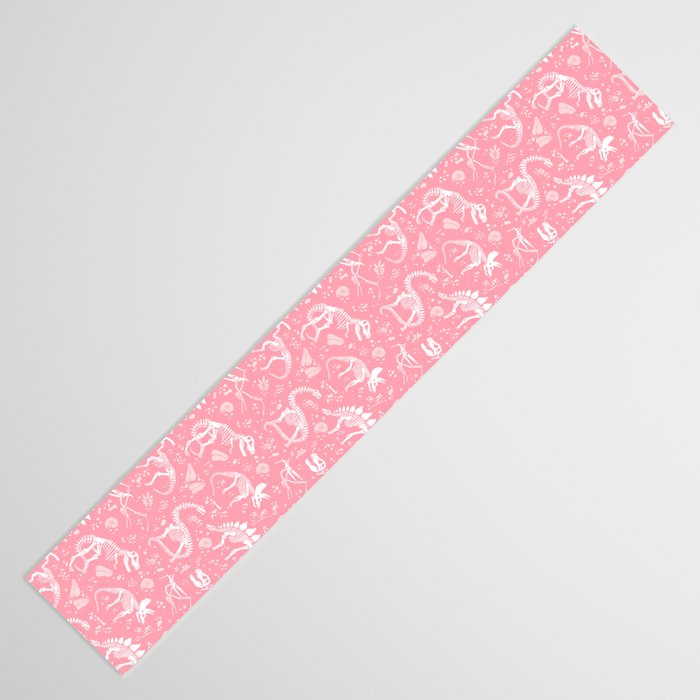 Excavated Dinosaur Fossils in Candy Pink Table Runner Gallery Image 3