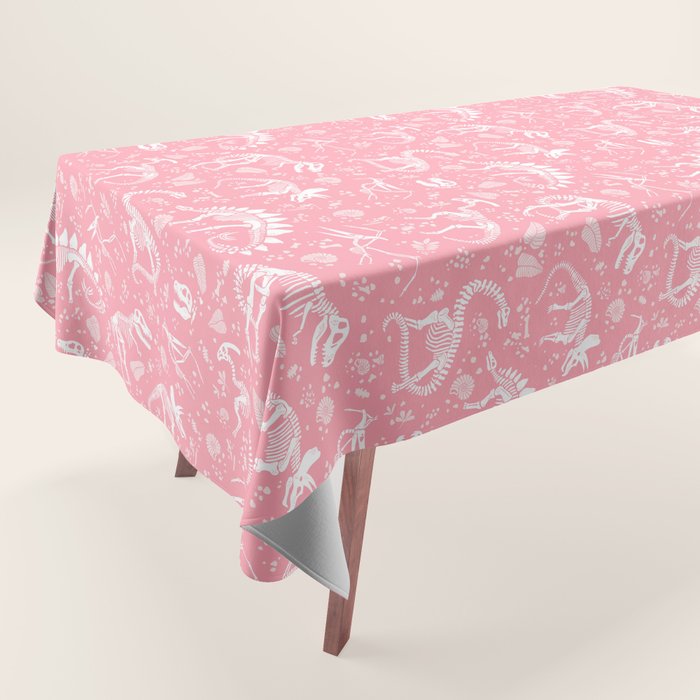 Excavated Dinosaur Fossils in Candy Pink Tablecloth Gallery Image 1