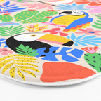 Joyful Jungle Exotic Birds Colorful Pattern Bath Mat Gallery Image 3