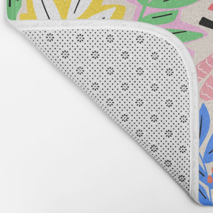 Joyful Jungle Exotic Birds Colorful Pattern Bath Mat Gallery Image 2