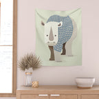 Whimsical Rhinoceros Wall Tapestry Gallery Image 2
