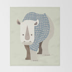 Whimsical Rhinoceros Throw Blanket Gallery Image 2