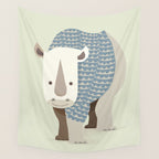 Whimsical Rhinoceros Wall Tapestry Gallery Image 4