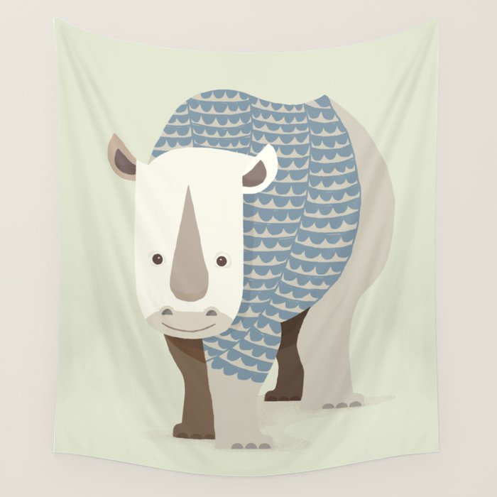 Whimsical Rhinoceros Wall Tapestry Gallery Image 4