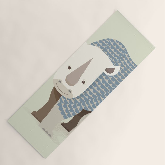 Whimsical Rhinoceros Yoga Mat Gallery Image 1