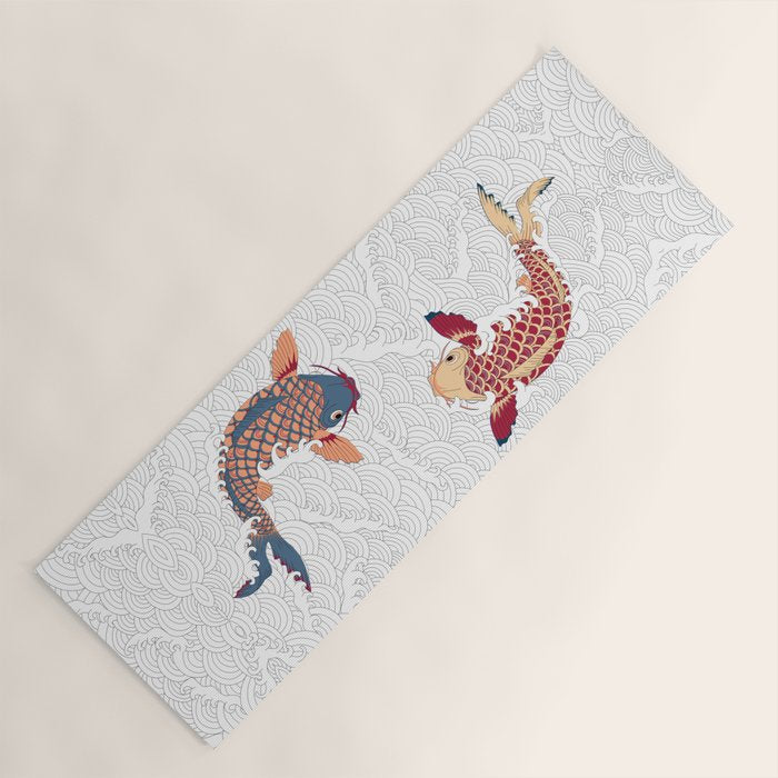 koi fish bold graphic Yoga Mat Gallery Image 1