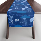 Let's Play Tennis in Navy Blue Table Runner Gallery Image 1