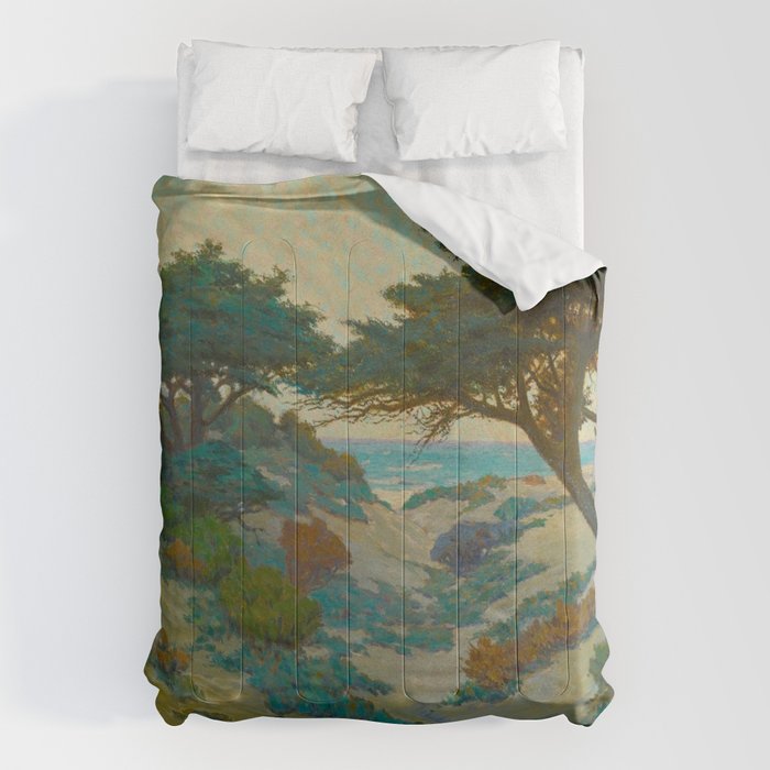 Granville Redmond Carmel Coast Oil Painting Vintage American Art Comforter Gallery Image 1