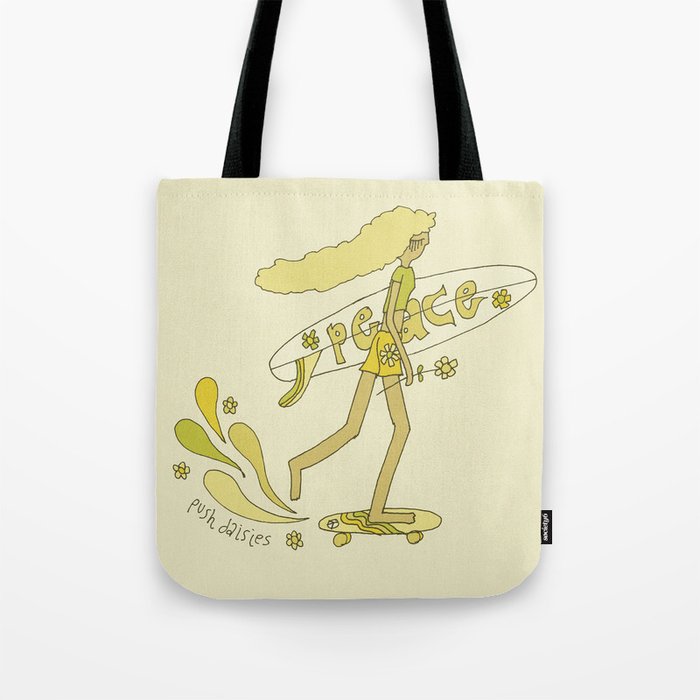 push daisies skate // retro surf art by surfy birdy Tote Bag Gallery Image 1