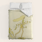 push daisies skate // retro surf art by surfy birdy Duvet Cover Gallery Image 6