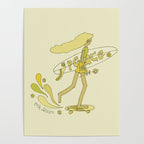 push daisies skate // retro surf art by surfy birdy Poster Gallery Image 4