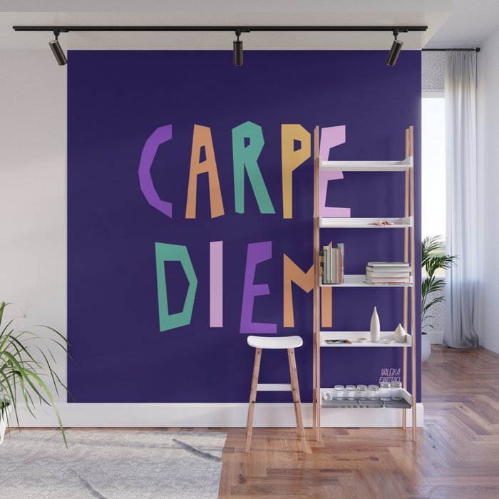 Carpe Diem lettering Wall Mural Gallery Image 1