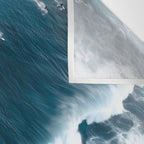 Aerial Surf Print - Surfers Riding Big Ocean Wave Wall Tapestry Gallery Image 3