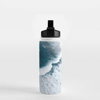 Aerial Surf Print - Surfers Riding Big Ocean Wave Water Bottle Gallery Image 2