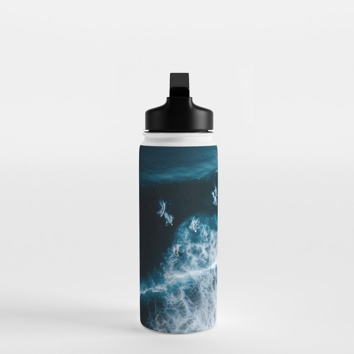 Aerial Surf Print - Surfers Riding Big Ocean Wave Water Bottle Gallery Image 3