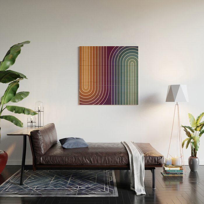 Gradient Curvature X Wood Wall Art Gallery Image 2