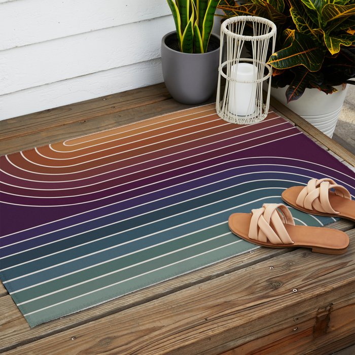 Gradient Curvature X Outdoor Rug Gallery Image 2