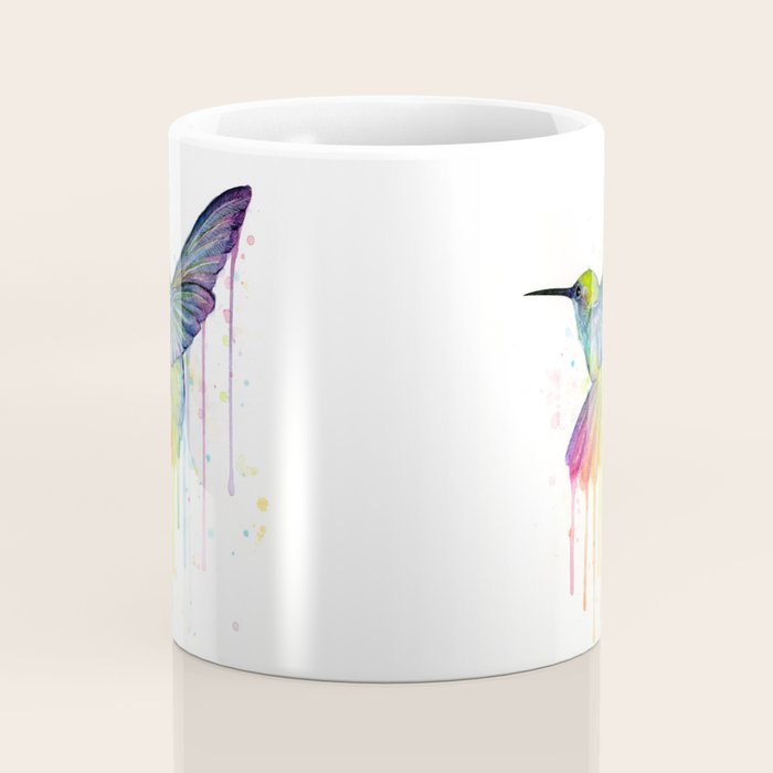 Hummingbird Rainbow Watercolor Coffee Mug Gallery Image 4