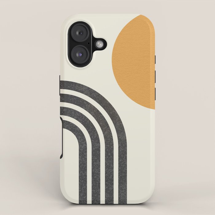 Mid century modern Sun and Rainbow iPhone Case Gallery Image 1