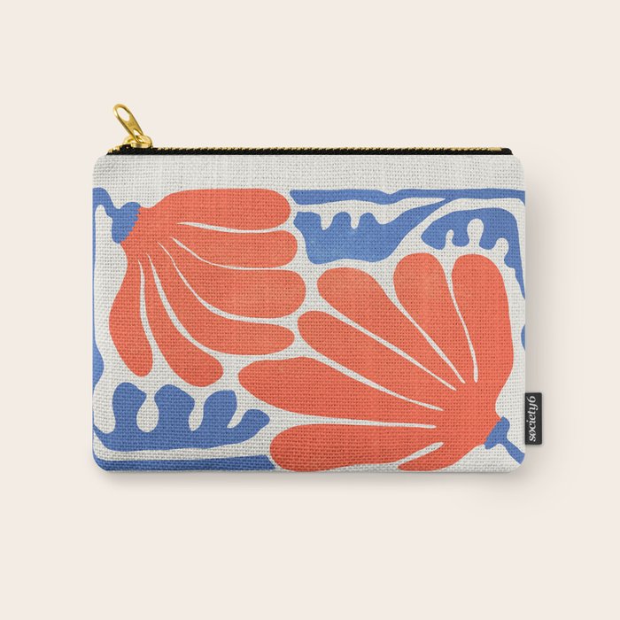 Coral Flowers & Ferns Carry All Pouch Gallery Image 1