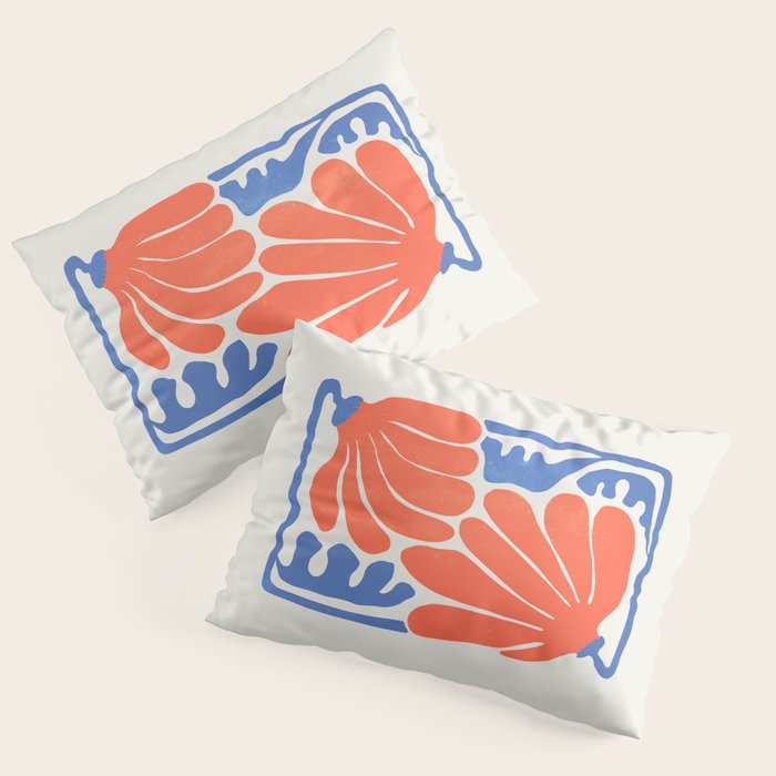 Coral Flowers & Ferns Pillow Sham Gallery Image 3