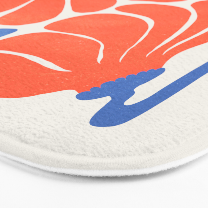 Coral Flowers & Ferns Bath Mat Gallery Image 3