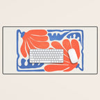 Coral Flowers & Ferns Desk Mat Gallery Image 1