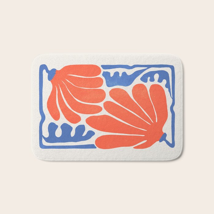 Coral Flowers & Ferns Bath Mat Gallery Image 1