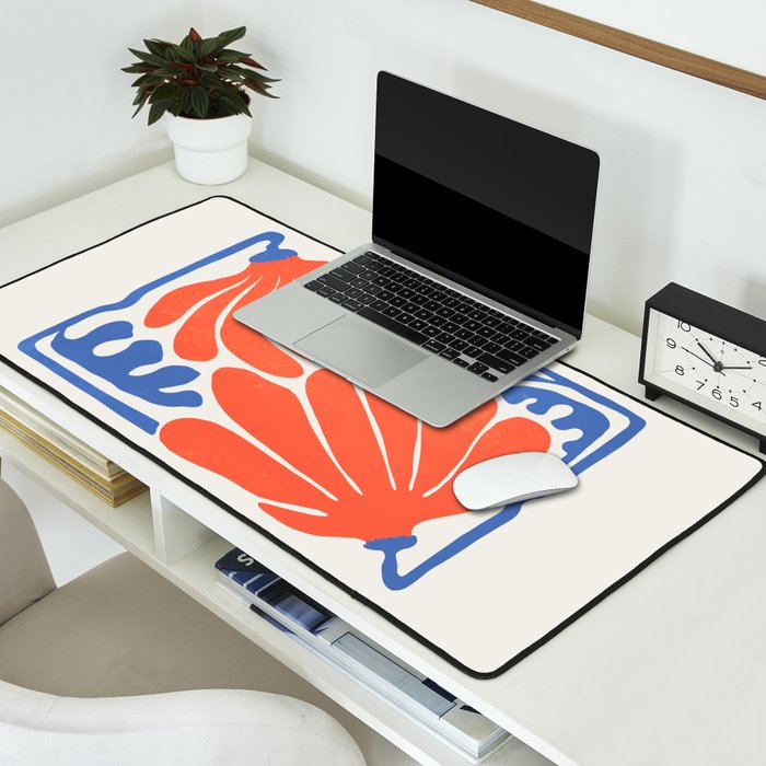 Coral Flowers & Ferns Desk Mat Gallery Image 2