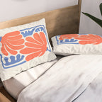 Coral Flowers & Ferns Pillow Sham Gallery Image 2