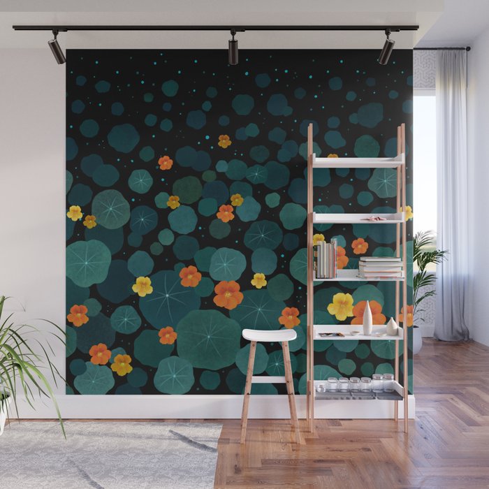 Nasturtium Garden Wall Mural Gallery Image 1