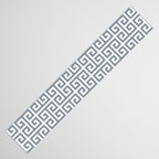 Large Steel Grey and White Greek Key Pattern Table Runner Gallery Image 3
