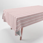Minimal Line Curvature LXX Blush Pink Mid Century Modern Arch Abstract Tablecloth Gallery Image 1