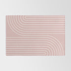 Minimal Line Curvature LXX Blush Pink Mid Century Modern Arch Abstract Rug Gallery Image 2