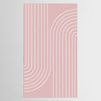 Minimal Line Curvature LXX Blush Pink Mid Century Modern Arch Abstract Tablecloth Gallery Image 2