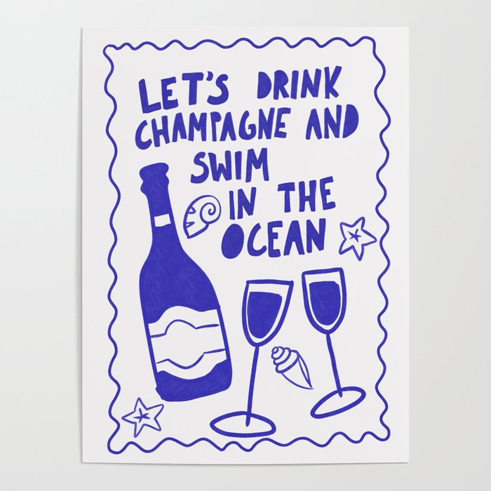 Drink Champagne - Coastal Art Poster Gallery Image 4