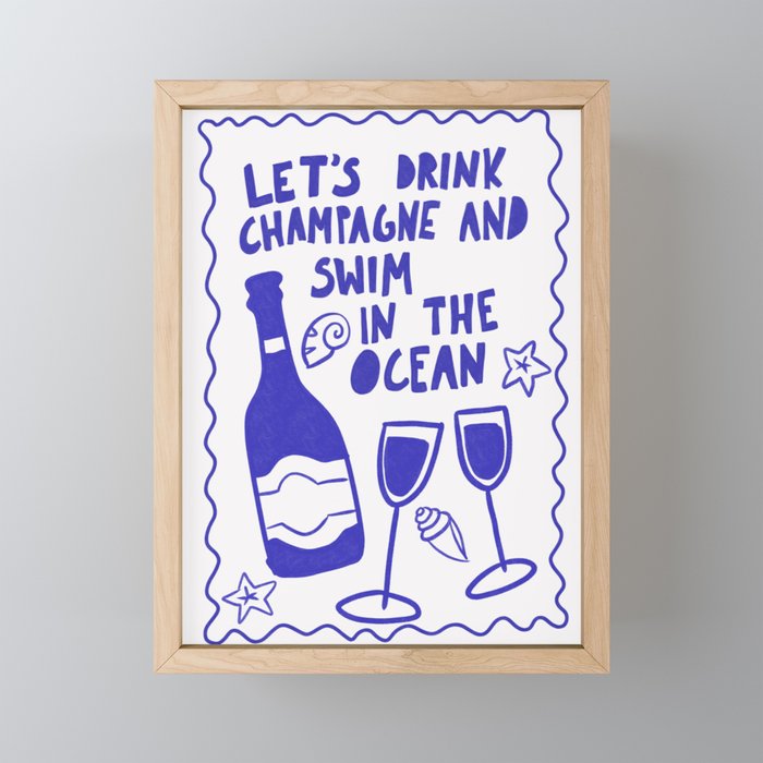 Drink Champagne - Coastal Art Mini Art Print Gallery Image 1