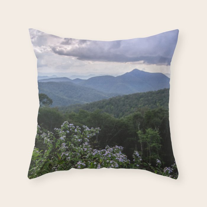 Smoky Mountain Wildflower Adventure - Nature Photography Throw Pillow Gallery Image 1