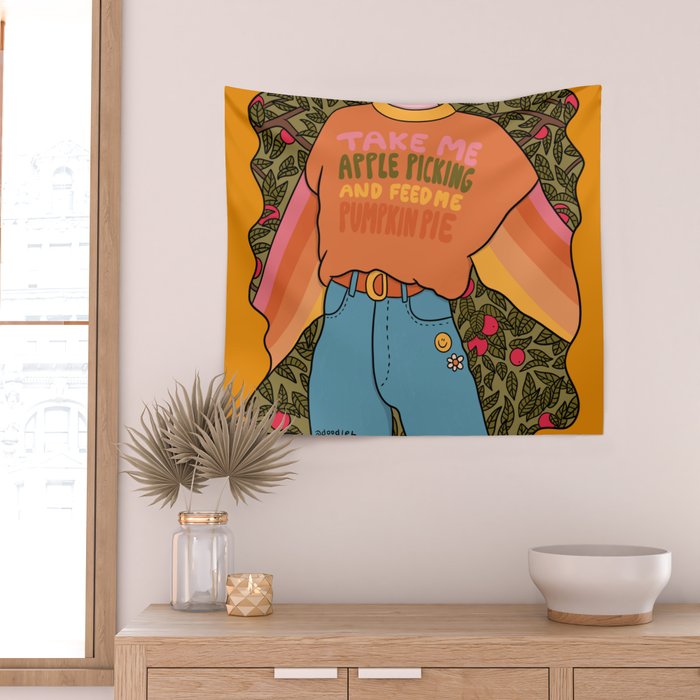 Apple Picking Wall Tapestry Gallery Image 2