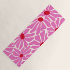 Big Groovy Flower - Pink and Red Yoga Mat Gallery Image 1