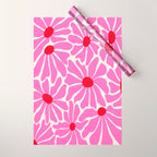 Big Groovy Flower - Pink and Red Wrapping Paper Gallery Image 1