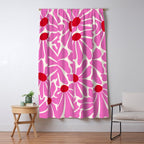 Big Groovy Flower - Pink and Red Window Curtain Gallery Image 5
